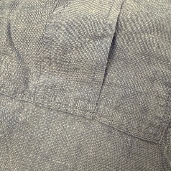 J. Crew Baird McNutt Irish Linen Light Blue Short Sleeve Blouse Size 10 - Picture 9 of 14